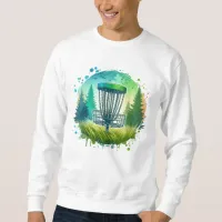 Green and Blue Disc Golf Themed Sweatshirt