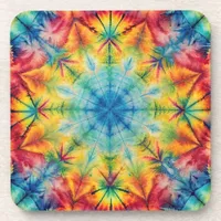  Tie Dye Spiral in Aqua  Beverage Coaster