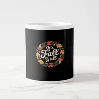 It’s Fall Y’all Halloween Bats Pumpkin Trendy Giant Coffee Mug