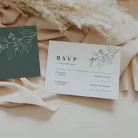 Floral Sage Green RSVP Card