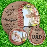 Vintage All Star DAD Custom 4 Photo Father's Day   Baseball
