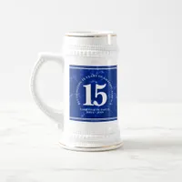 Elegant Blue Marble 15 Years Work Anniversary Beer Stein