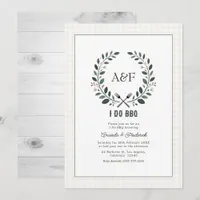 Rustic Monogram I Do BBQ Wedding Invitation