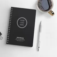 Professional Modern Minimalist Black Company Logo Notebook