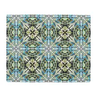 Artistic Moroccan Pattern Blue Green Black White Metal Print