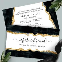 Black And Gold Elegant Watercolor Referral Card