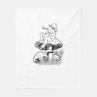 Cottagecore Aesthetic Frog Mushroom Toad Goblincor Fleece Blanket