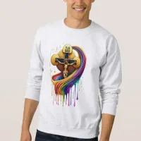 Contemporary Artistic Design of Crucified Figure Sweatshirt