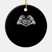 Together A Heart Made Of Skeleton Hands Classic Ceramic Ornament