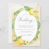 Rustic Lemon Citrus Boho Summer Wedding Invitation