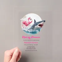 Hold My Prosecco Funny Flamingo Beach Bachelorette Acrylic Invitations