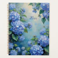 Blue Hydrangeas Floral Spiral-Bound Planner Spring