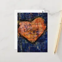 Pink Heart Mixed Media Collage Postcard