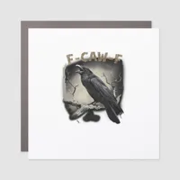 Crow, F-Caw-F Funny Bird Vintage Style Car Magnet