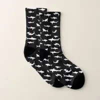 Shark Frenzy Fun Gray and White sea Creatures Socks