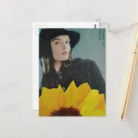Charmed Sunflower Woman Collage Postcard