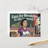 Eggs For Breakfast in this economy Retro Kitchen Postcard