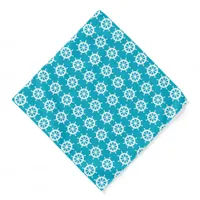 Ships Wheel Turquoise Blue and White Pattern Bandana