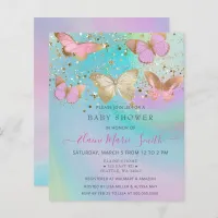 Budget Glitter Pink Purple Butterflies Baby Shower