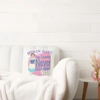 Spoiler Never Did Laundry Reader Retro Gal Throw Pillow