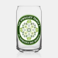 Shamrock Mandala St. Patrick's Day Family Party Can Glass