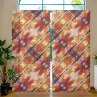 Colorful abstract Santa Monica Pier tiled Sheer Curtains