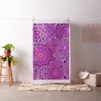 Cute Girly Boho Chic Pink Purple Floral Mandalas  Fabric