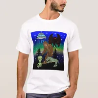 Cryptid Big Foot Alien Mothman UFO Chupacabra     T-Shirt