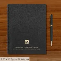 Black Professional Luxury Initial Logo Notebook