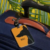 Noble Black Doberman Luggage Tag