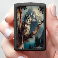 Striped Owl Echoes of the Mountain Owl Zippo Lighter