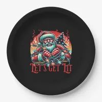 Let's Get Lit Santa Christmas Vibe Classic Paper Plates