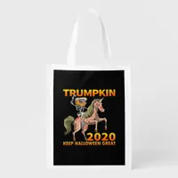 Trumpkin Keep Halloween Great Pumpkin   Grocery Bag