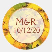 Personalized Fall Leaves Wedding Stickers