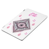 Hamsa Hand with Evil Eye and Hearts Pink on white iPad Air Cover