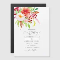 Marsala Vintage Rustic Charm Wedding Magnetic Invitation
