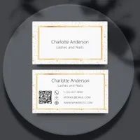 White gold elegant modern QR code Business Card