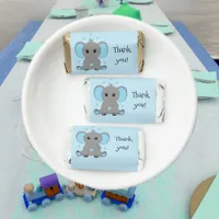 Cute baby elephant in blue, boys birthday  hershey's miniatures