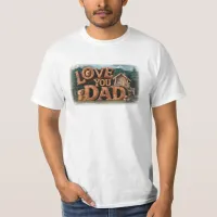 *~* AP86 LOVE YOU DAD Father's Day Rustic T-Shirt