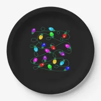 Christmas Lights -Let's Get Lit Lights- Merry & Br Paper Plates