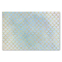 Mermaid scales ice blue gold glitter elegant tissue paper