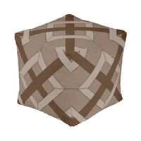 Ottoman (cube) - Interwoven Diamonds in Brown