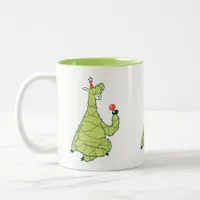 Christmas Tree Llama Two-Tone Coffee Mug