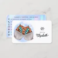 Trendy Faux Holographic Nail Salon Branding Business Card