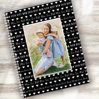 Best Mom Ever Black Hearts Photo  Notebook