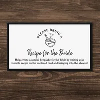 Recipe Request Card Black & White Bridal Shower