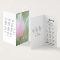 Pastel Tulip Floral Spring Funeral Memorial Prayer Business Card