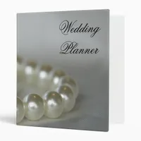 White Pearls Wedding Planner 3 Ring Binder