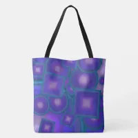 Geometric Harmony in Blues and Purples Tote Bag