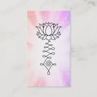 *~*  Floral Sparkles Lotus Reiki Healing Energy Business Card
